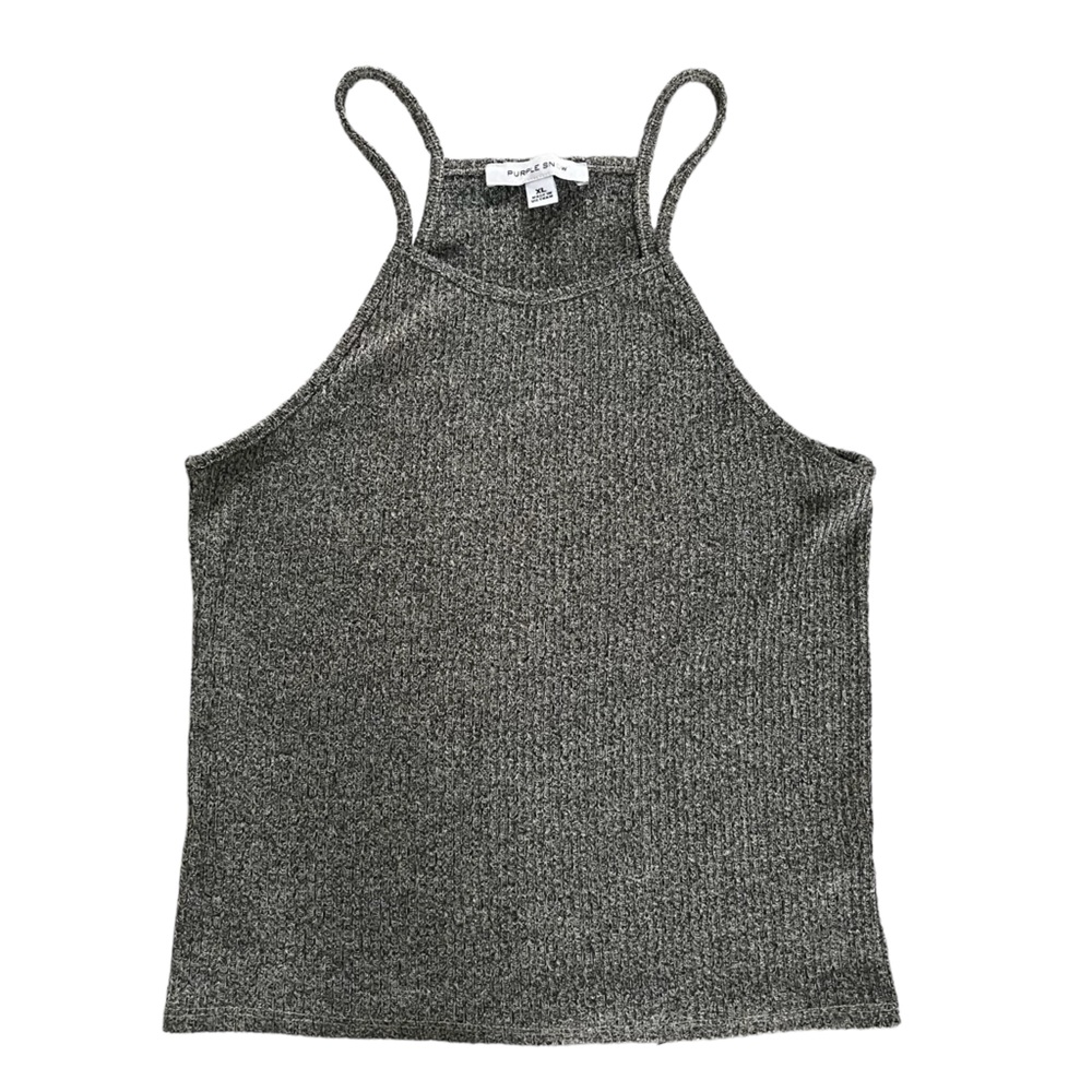 Purple Snow Grey Sweater Tank Top Stretchy Fabric Size XL Great Condition